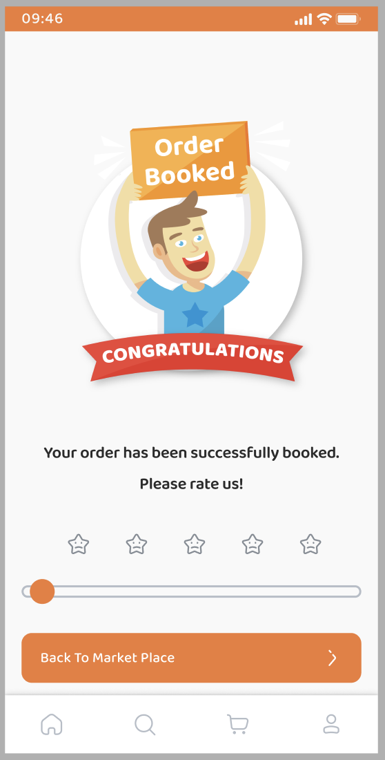 Local Grahak app — Order Booked screen
