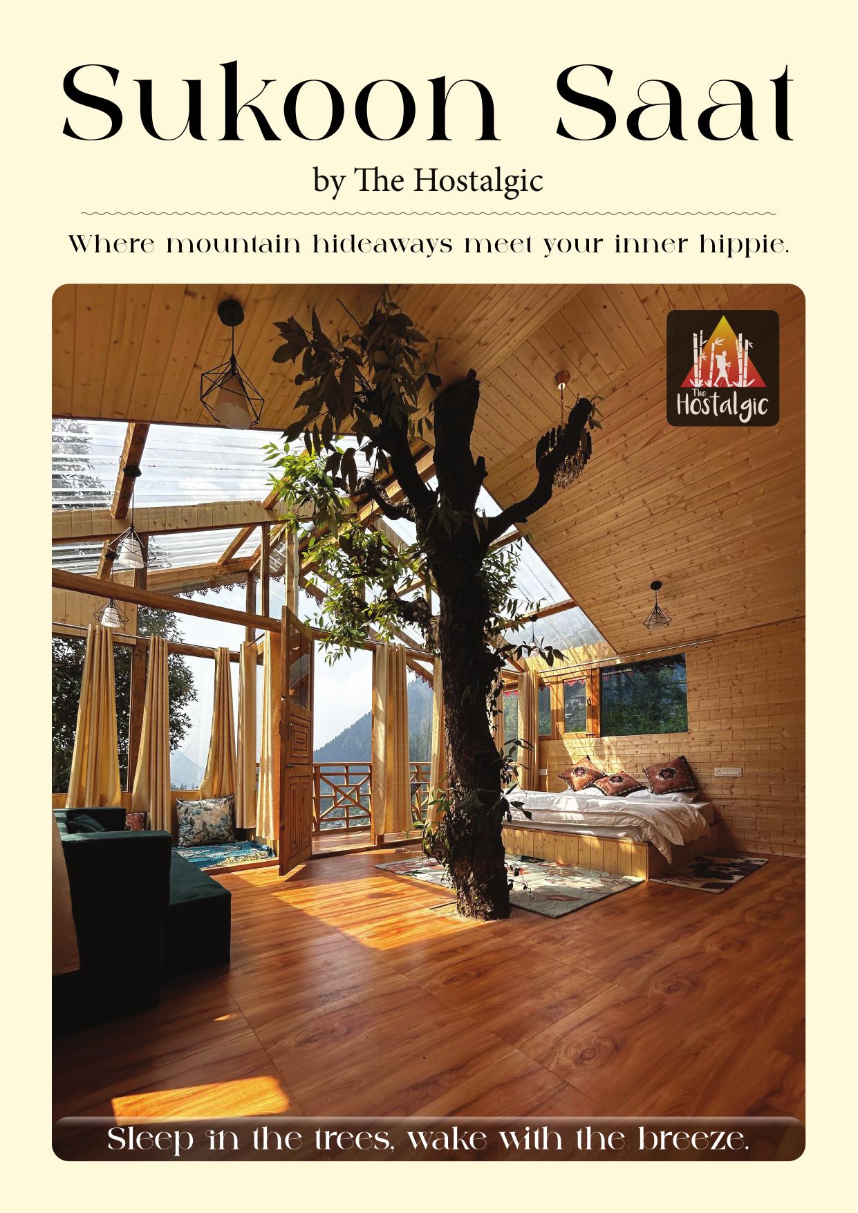 Sukoon Saat brochure cover — Sleep in the trees, wake with the breeze