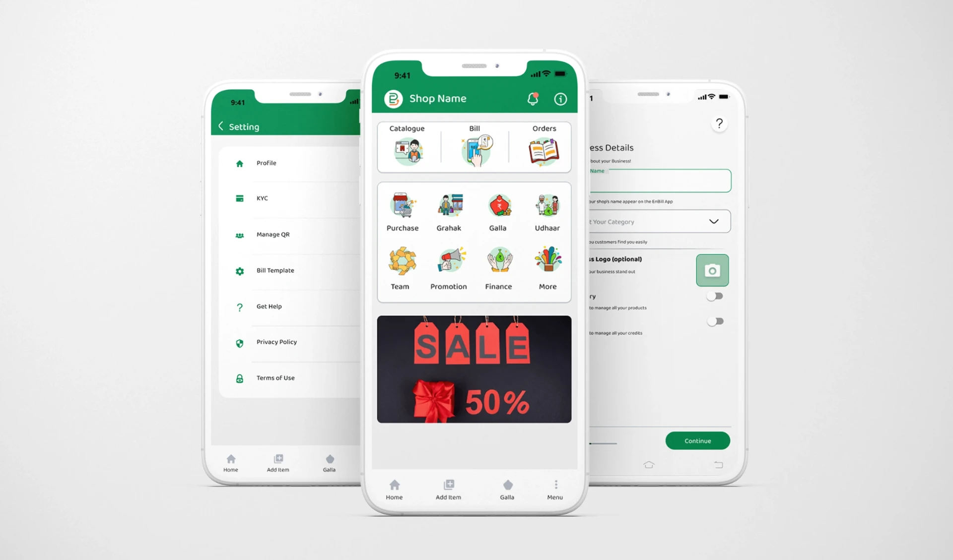 Enbill — Merchant App — UI/UX project cover