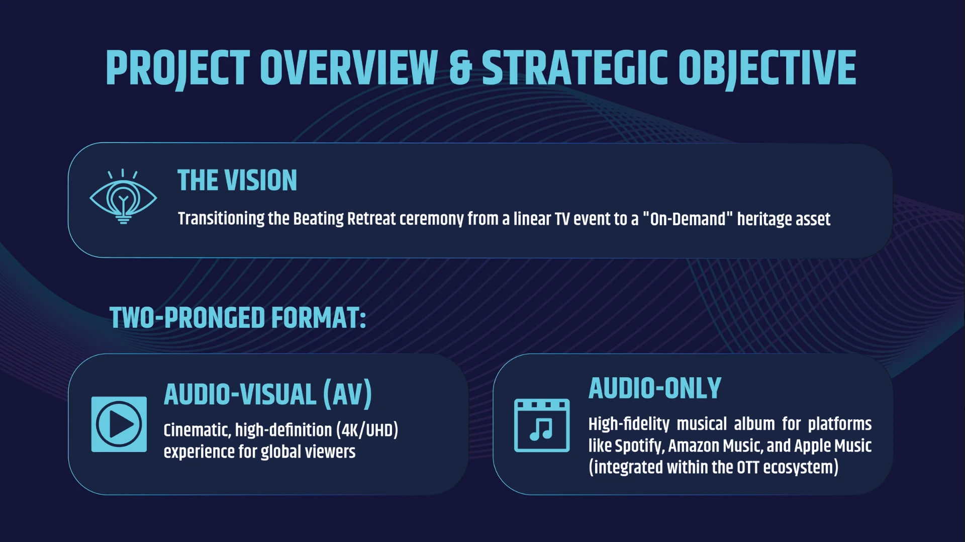 Project overview and strategic objective slide