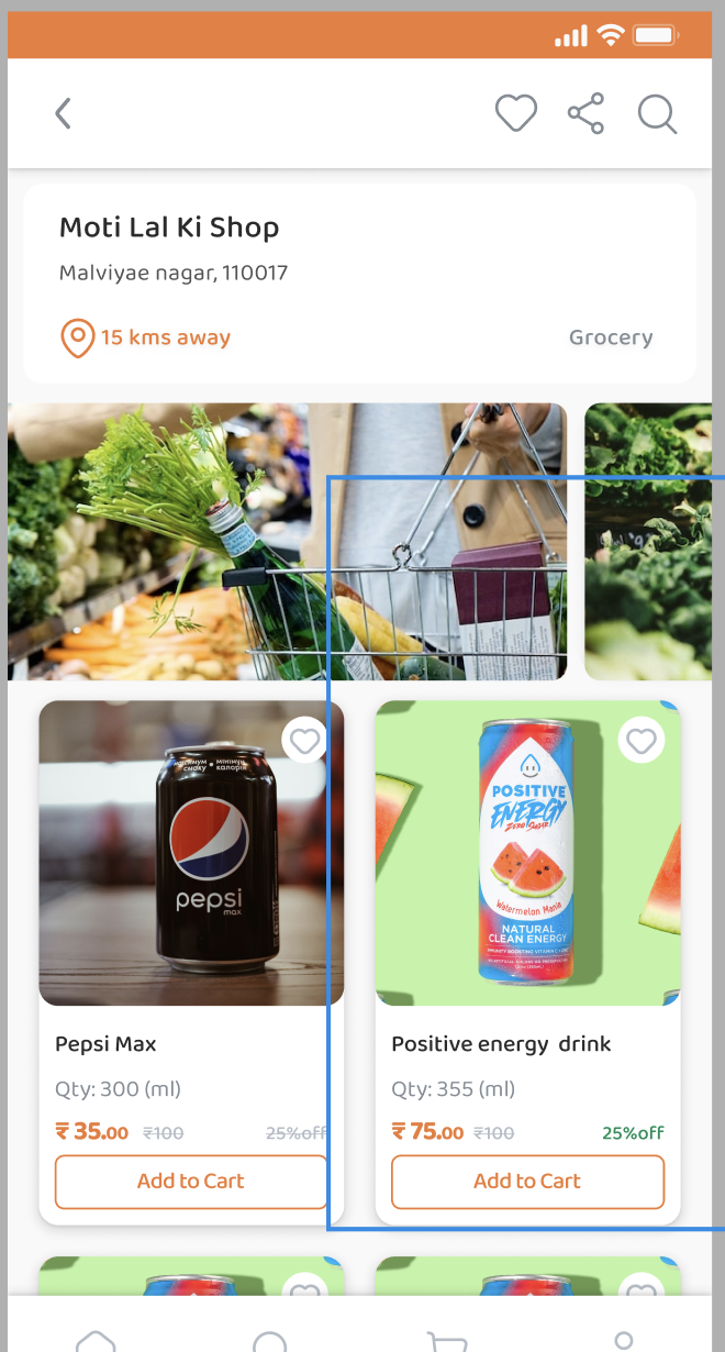 Local Grahak app — Local Shop screen