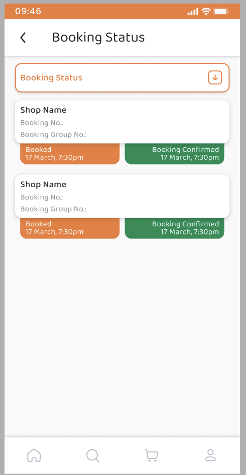 Local Grahak app — Booking Status screen